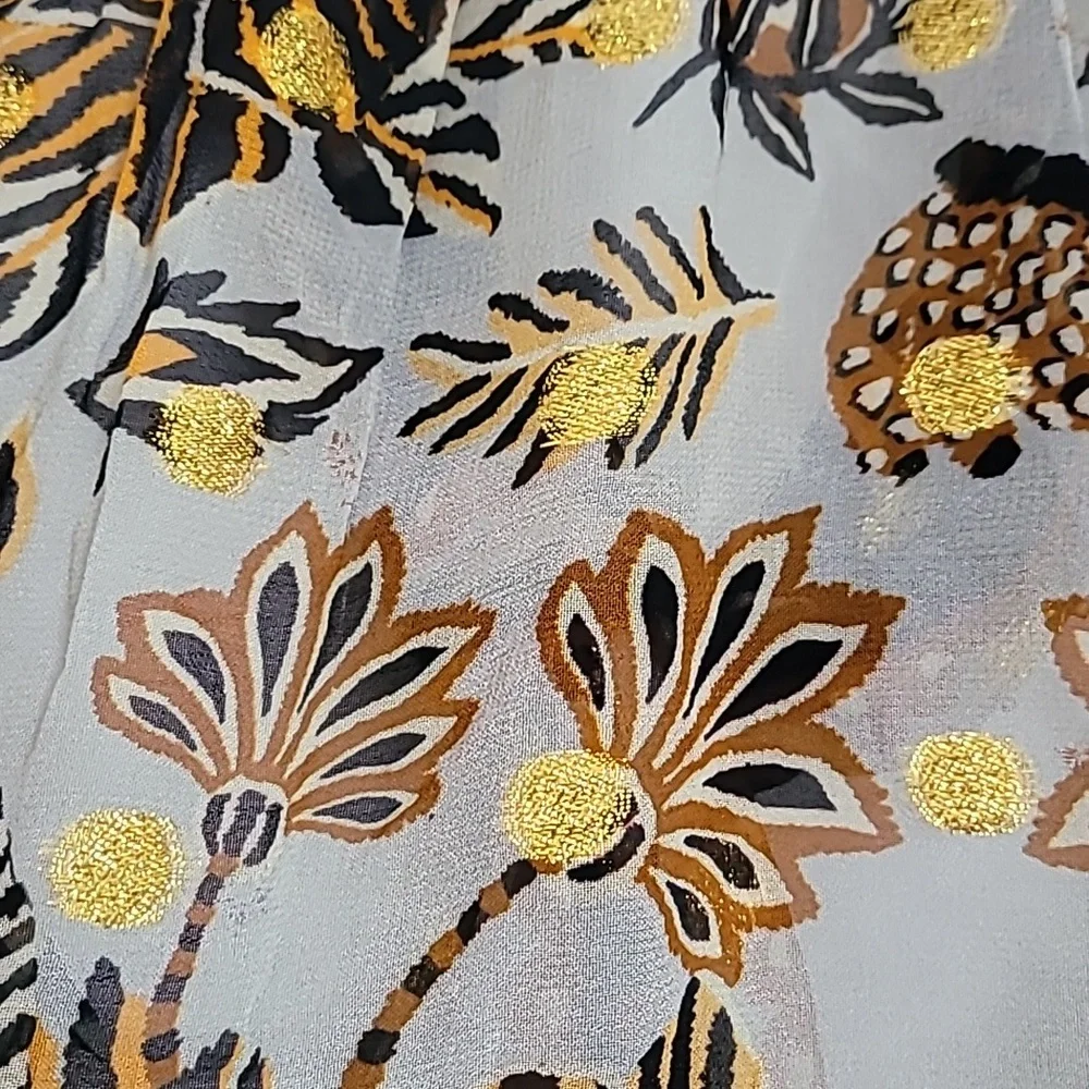 Farm Rio  Floral Tapestry Embroidered Bishop-Sleeve Blouse - Picture 7 of 10